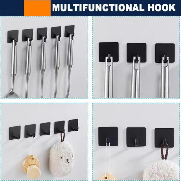 HKEEY Black Toilet Paper Holder, Toilet Paper Holder Wall Mount with 4 Hooks , Modern SUS 304 Stainless Steel Bathroom Toilet Paper Roll Holder