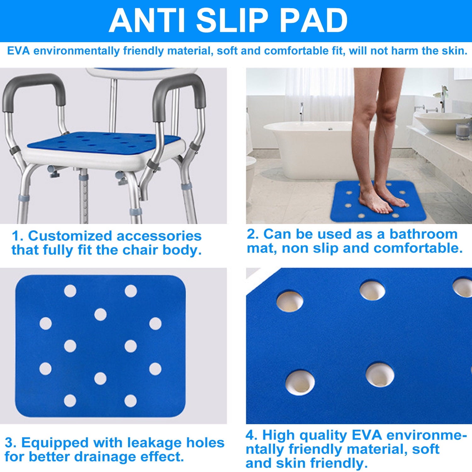 Shower Chair Bath Chair with Back & Padded Armrests and Shower Grab Bar, Height Adjustable with Reinforced Crossing Bar , Supports up to 350 lbs, White