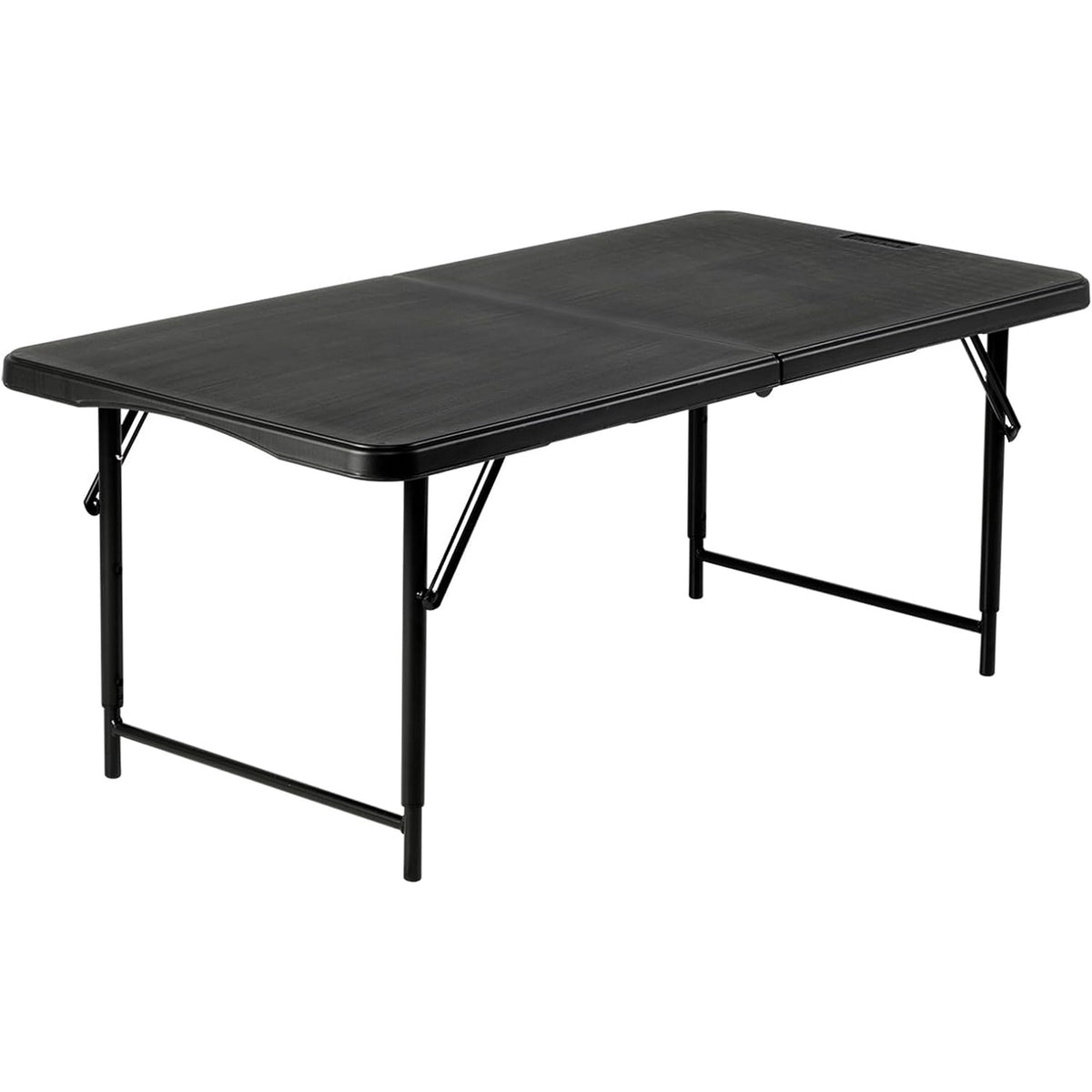 Musment 4 Foot Fold-in-Half Adjustable Folding Table,Black – QUIFLY