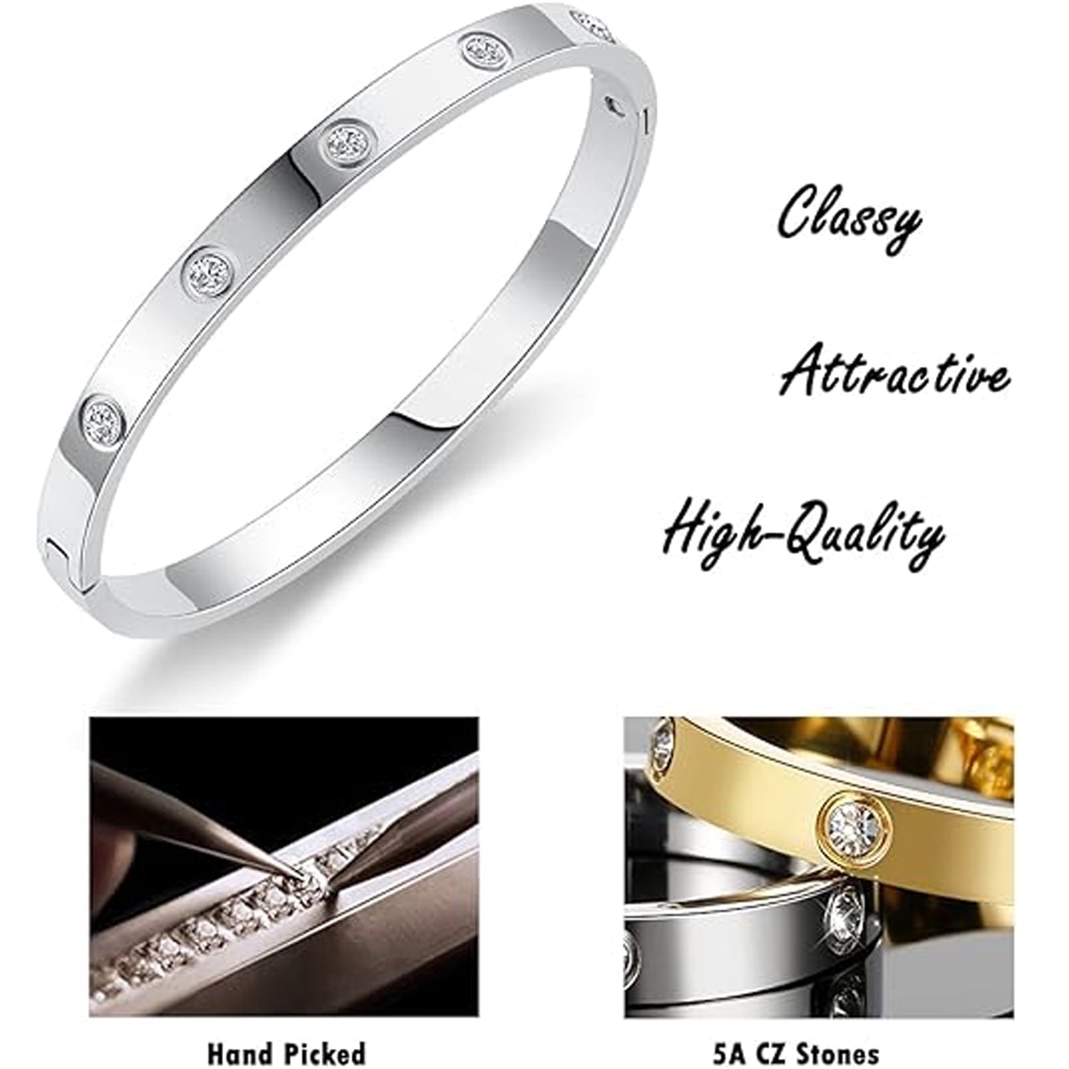Stainless Steel Bracelet Jewelry Birthday Gifts, for Women Friendship Love