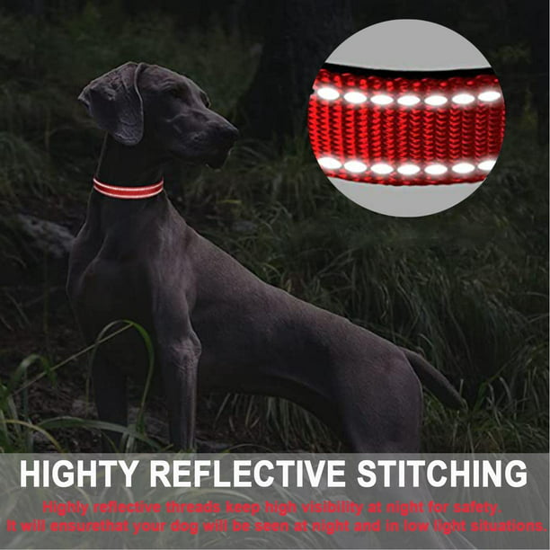 HKEEY Dog Collar, Adjustable Reflective Nylon Dog Collar Classic Solid Colors, Soft Neoprene Padding for Small Medium Sized Dogs Neck (9-14.2 inch)