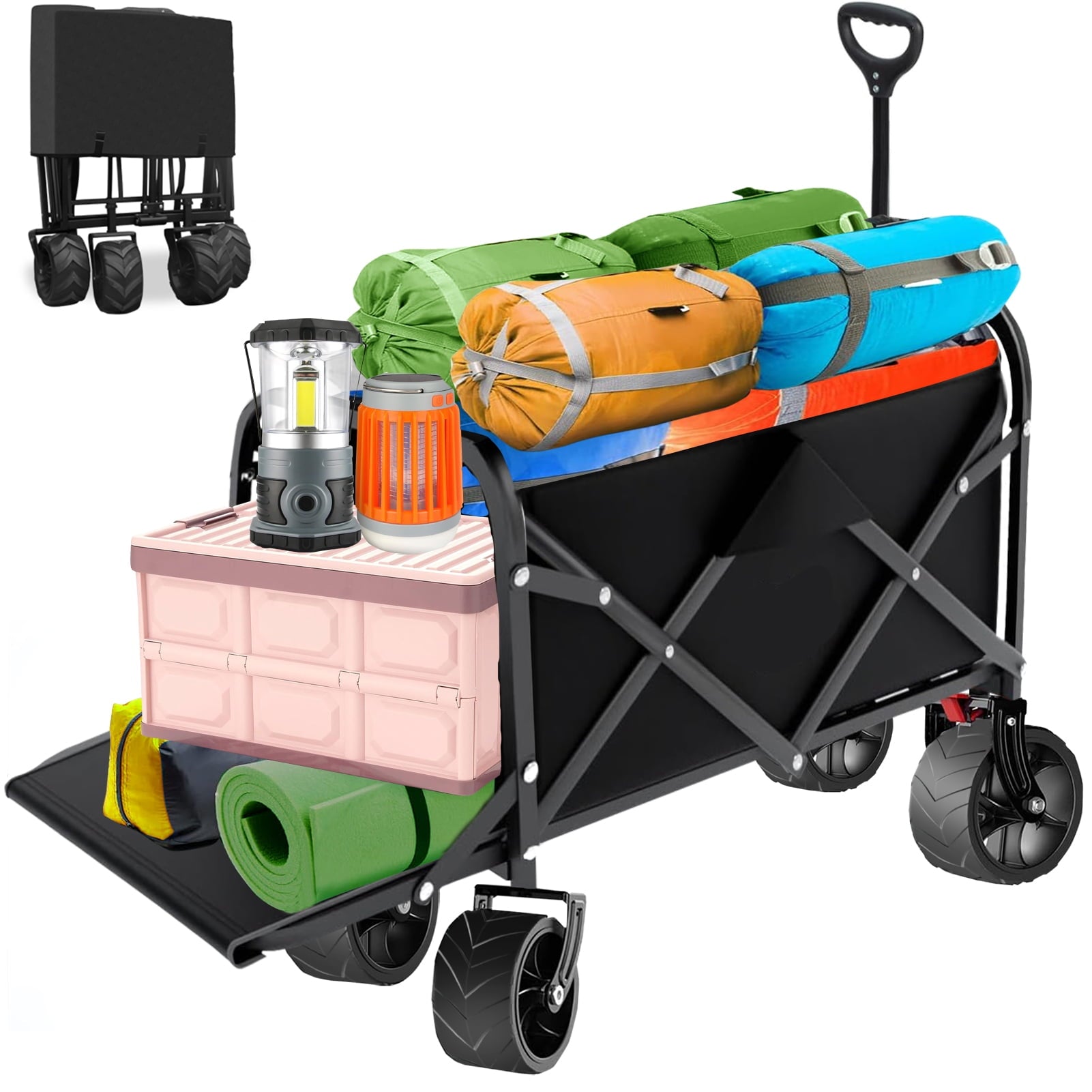Camkey Polyester Heavy Duty Collapsible Folding Wagon Cart