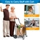 HKEEY Folding Jumbo Shopping Cart Rolling Utility Cart Grocery Cart With Adjustable Handle & Dual Swivel Wheels