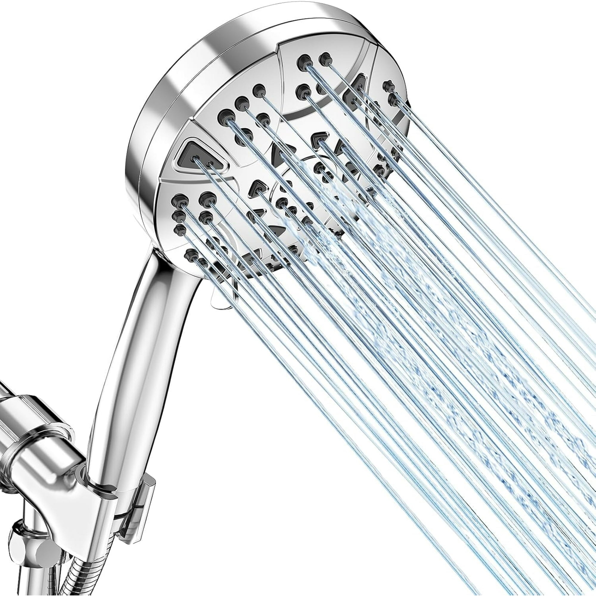 High Pressure 8-mode 5'' Handheld Shower Head with 5 ft Stainless Stee ...