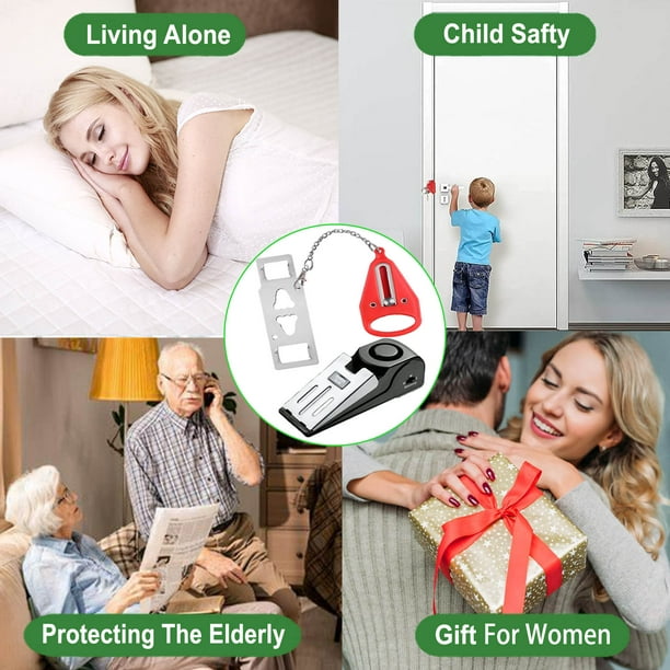 Portable Door Lock & Door Stop Alarm,Home Security Door Locker Devices & Door Stopper，Hotel Door Locks for Travels,Self Defense Security Door Devices Kit for Home Hotel Travel Apartment House