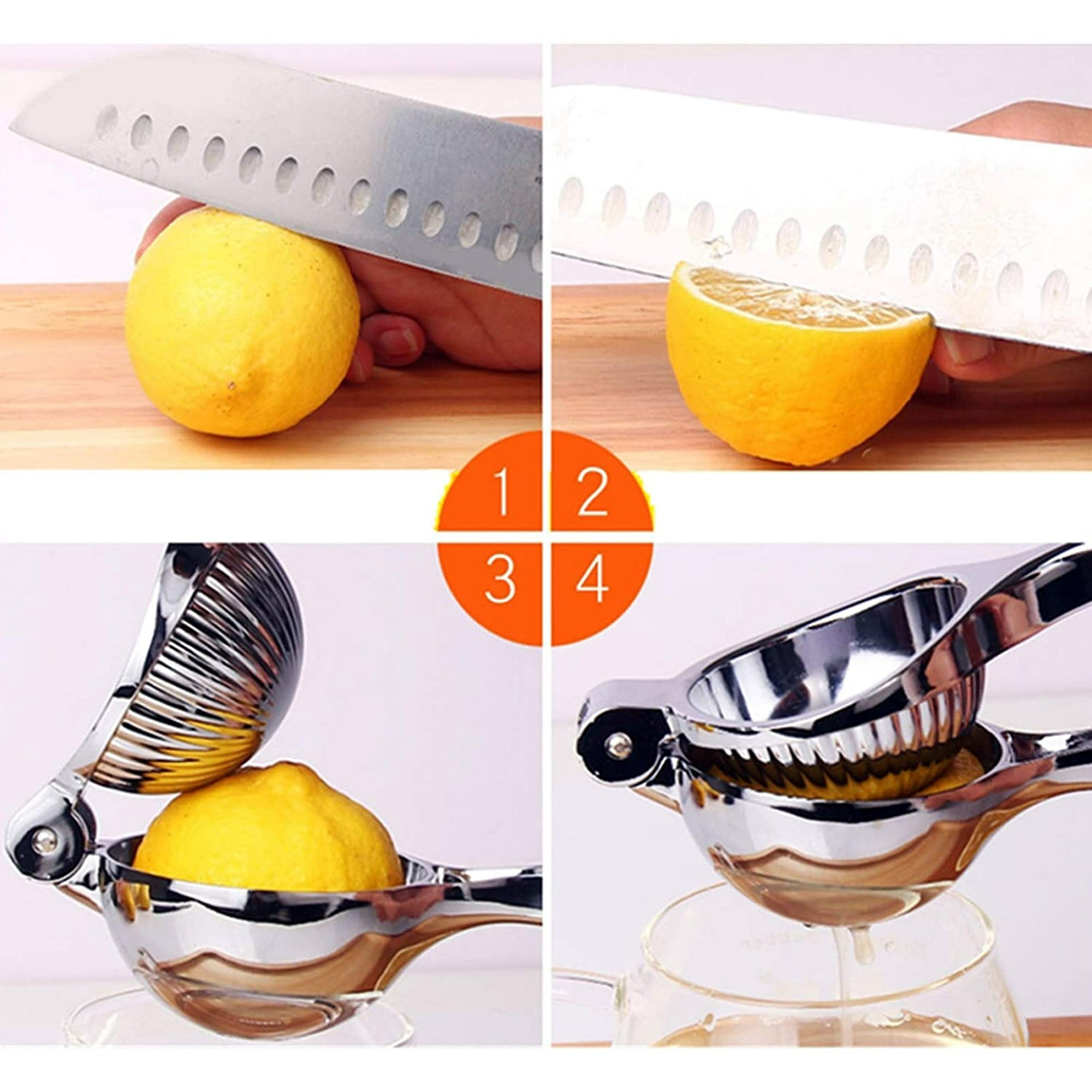 Metal Stainless Steel Lemon Squeezer, Manual Press Citrus Juicer, Lime Squeezer For Squeeze The Freshest Juice