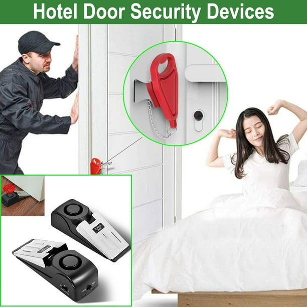 Portable Door Lock & Door Stop Alarm,Home Security Door Locker Devices & Door Stopper，Hotel Door Locks for Travels,Self Defense Security Door Devices Kit for Home Hotel Travel Apartment House