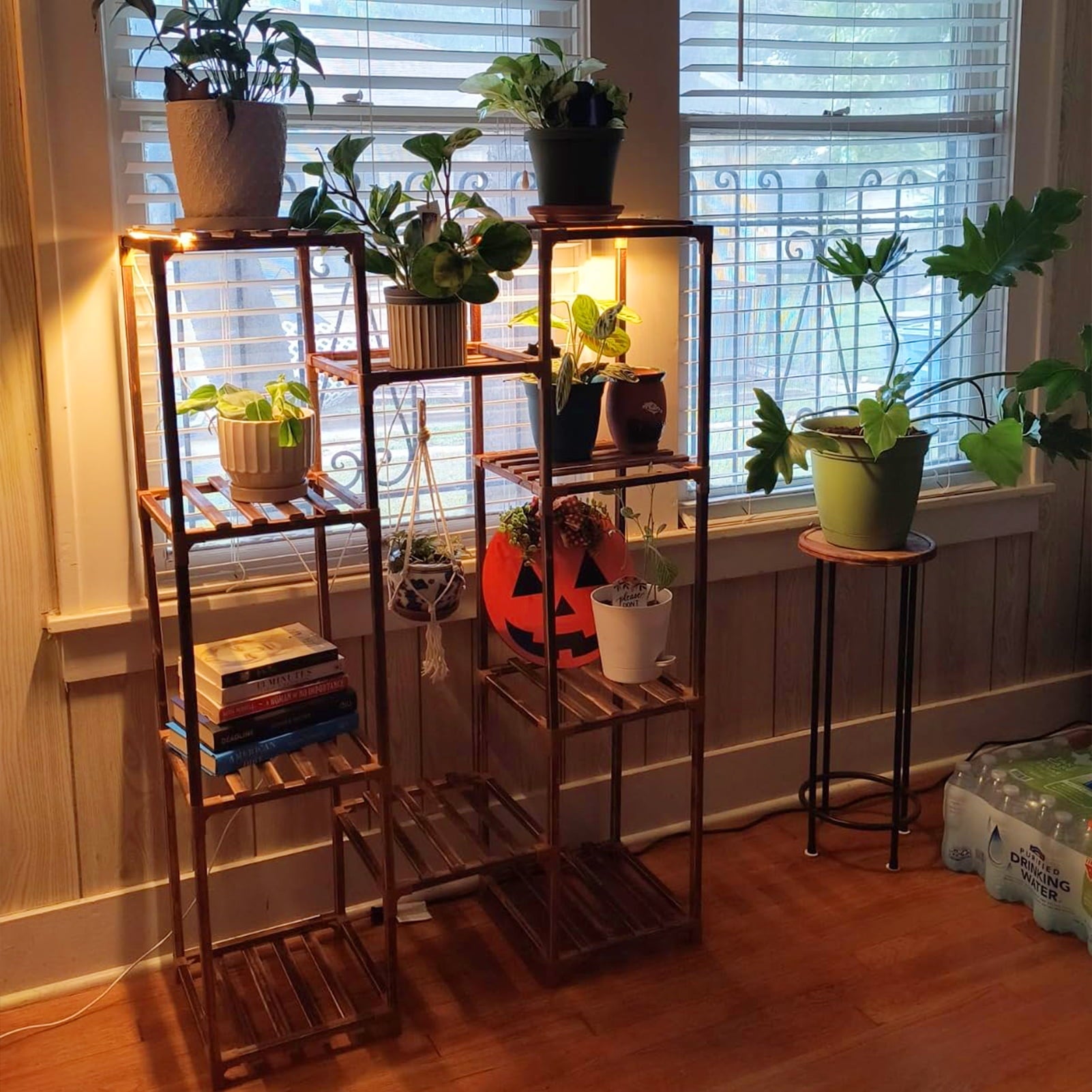 Indoor Plant Stand Tall - 10-Tier Wood Plant Shelf for Multiple Planters, Space-Saving Corner Rack for Apartment & Outdoor Use, Perfect for Indoor Plants, Garden, Patio, & Balcony Decor