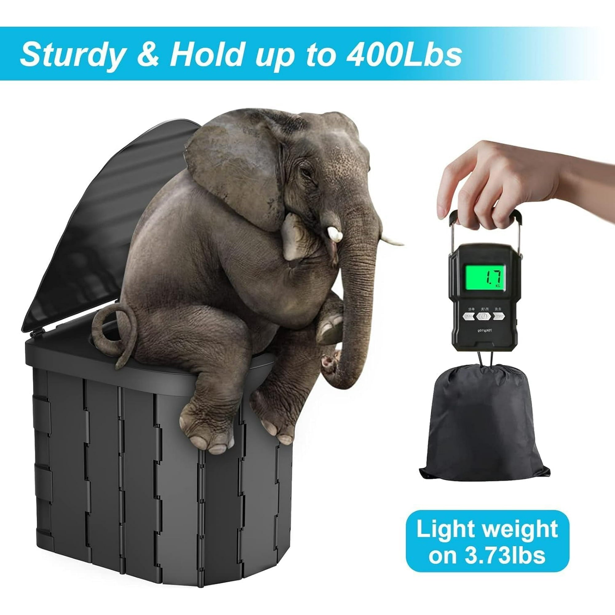 Upgrade Retractable Portable Toilet Travel Toilet Adjustable Height Camping Toilet Portable Potty for Adults Kids, Foldable Portable Toilet for Camping/Car