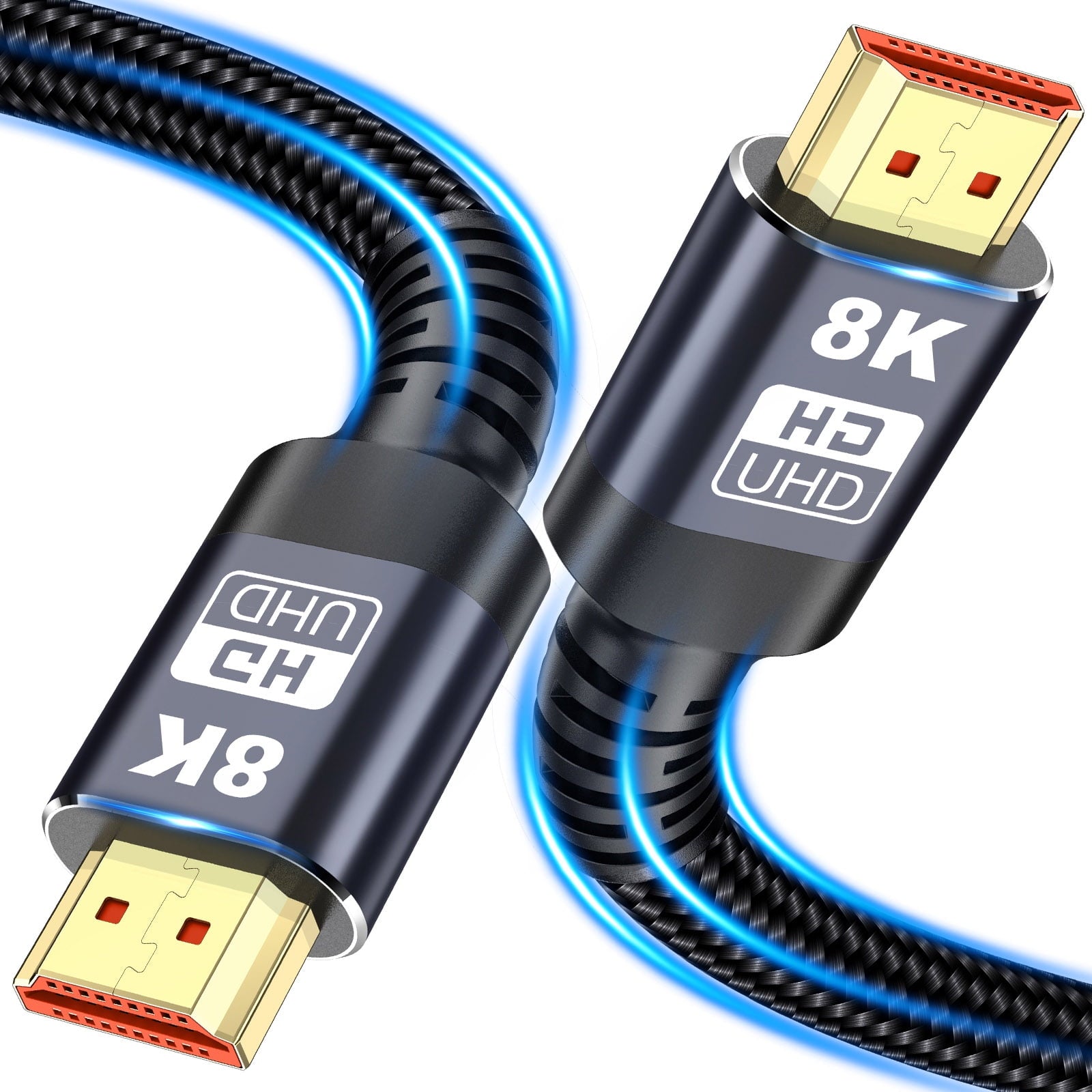 8K HDMI Cable 2.1, 1M/3.3FT Ultra HD Cable High-Speed Lead 48Gbps, HDMI Cables (8K@60Hz 7680x4320, 8K@120Hz) Supports Dynamic HDR, eARC, Dolby Atmos and More