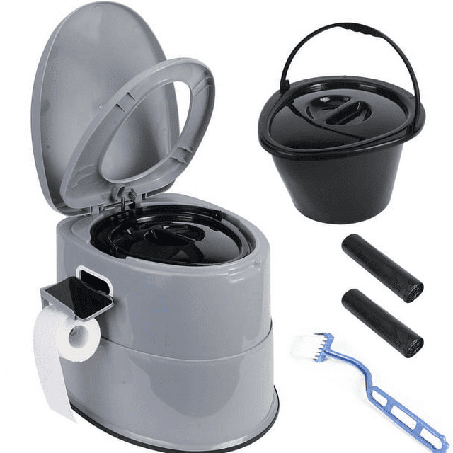 Portable Camping Toilet for Travel, Boating and Trips,5.3 Gallon - Grey