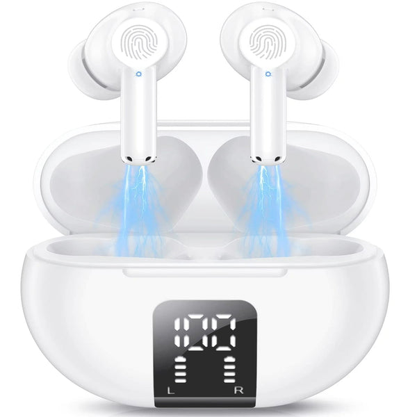 Bluetooth Earbuds In-Ear Earbud with Charging Case, White