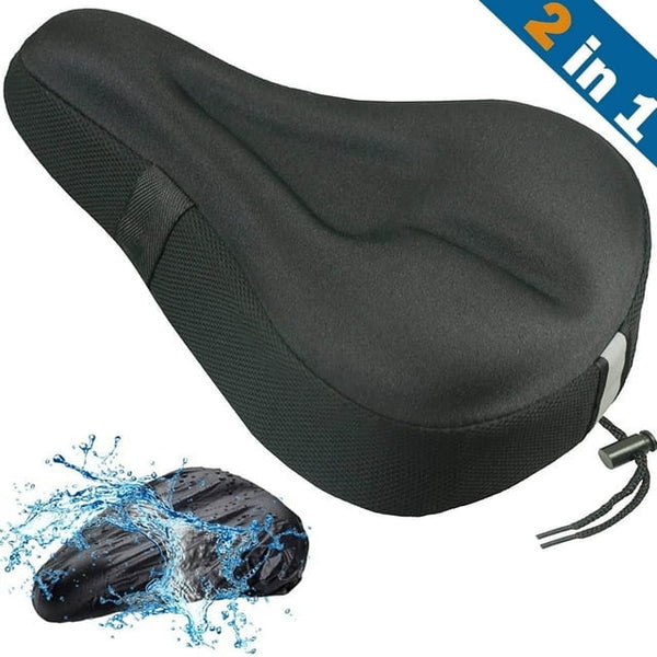 Bike Seat Cover, 2in1 Bike Seat Cushion & Bike Seat Rain Cover with Drawstring