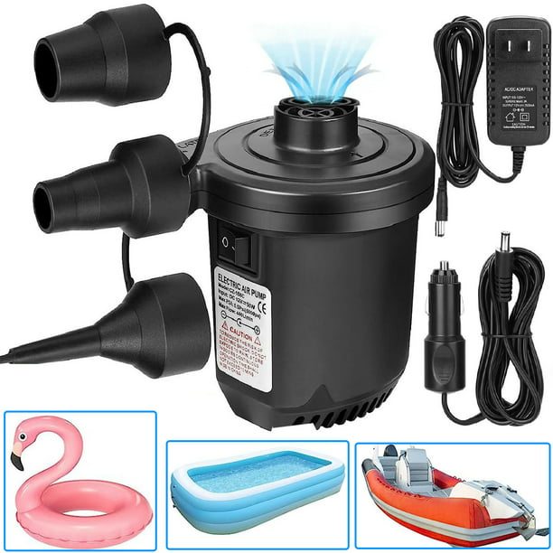 AGPTEK Electric Air Pump with 3 Nozzles, 110V AC/12V DC, Portable  Quick-Fill Perfect Inflator/Deflator Pumps for Outdoor Camping, Inflatable  Cushions