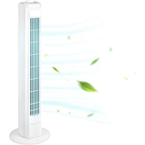 GAZILY Tower Fan, 30.7 inch Standing Tower Fans Cooling for Bedroom, Home and Office, Auto Oscillating, 3 Speed Settings, Plastic, 45W (White)