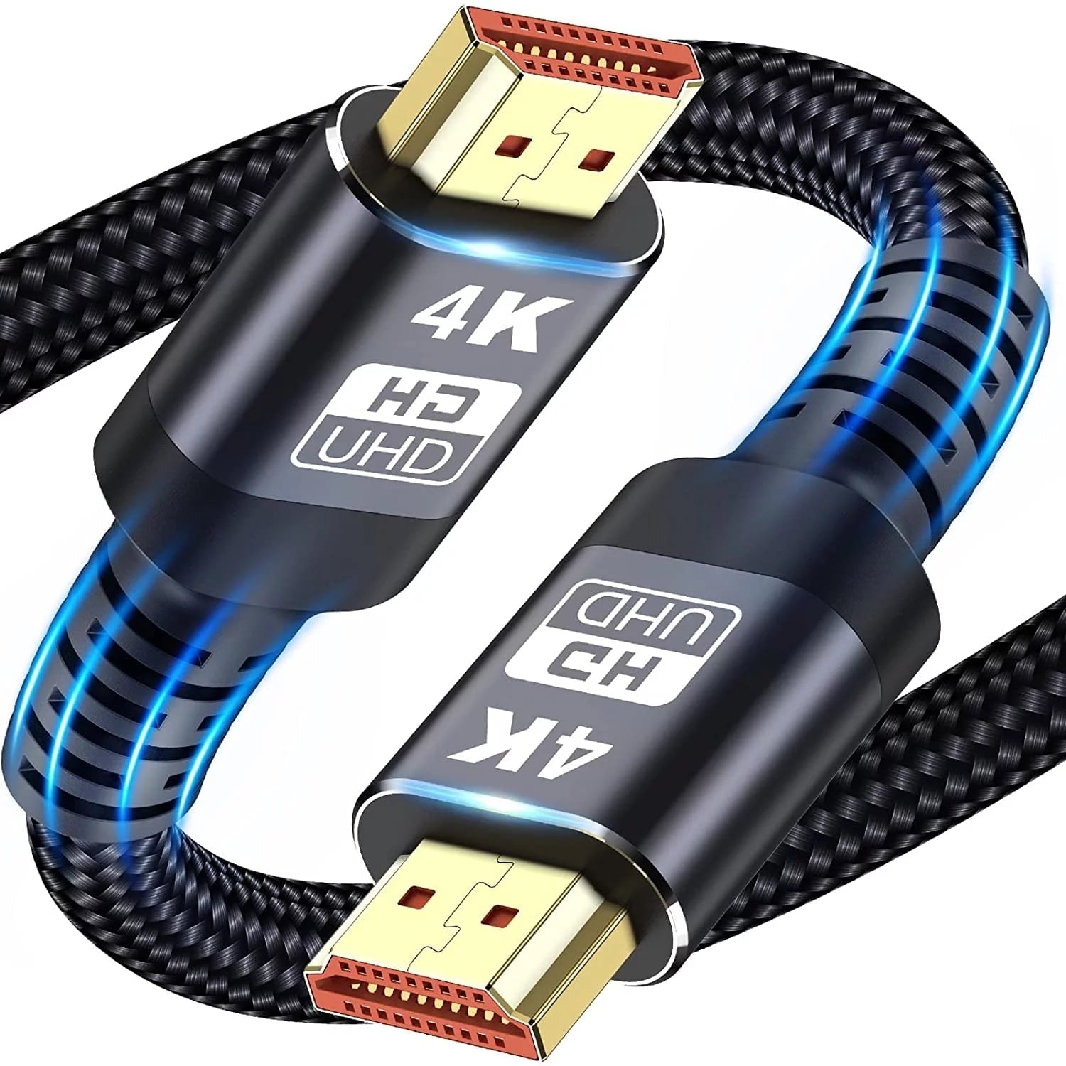 HKEEY HDMI Cable, 4K HDMI Cables 1M/3.3FT,Ultra High Speed Braided HDMI Lead Support 4K@60Hz, ARC, HDR, 3D, Ethernet Compatible with All HDMI Devices