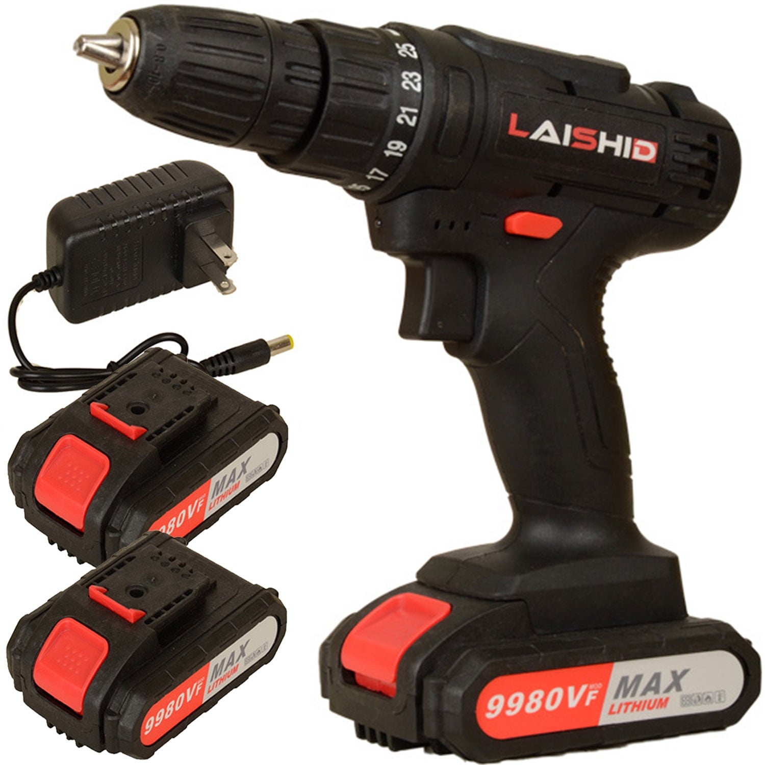 Cordless Electric Drill Driver 21V Cordless Drill with Dual Battery and  Charger