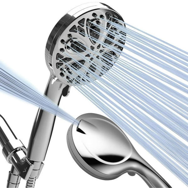 Shower Head,10 Spray Setting High Pressure - Handheld with Stainless Steel Hose & Bracket