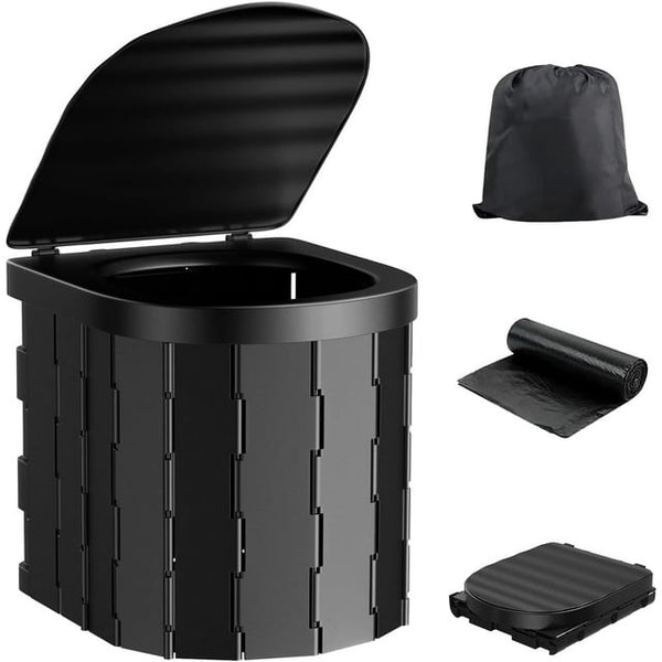 Upgrade Retractable Portable Toilet Travel Toilet Adjustable Height Camping Toilet Portable Potty for Adults Kids, Foldable Portable Toilet for Camping/Car
