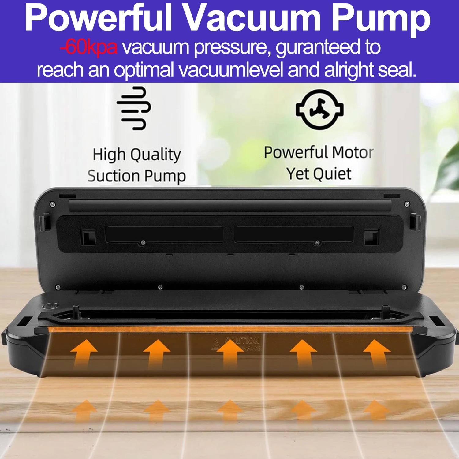 Food Vacuum Sealer Machine with 2 Rolls Food Vacuum Sealer Bags ，Food Storage Saver Dry & Moist Food Modes, Led Indicator Lights, Easy to Clean, Compact Design