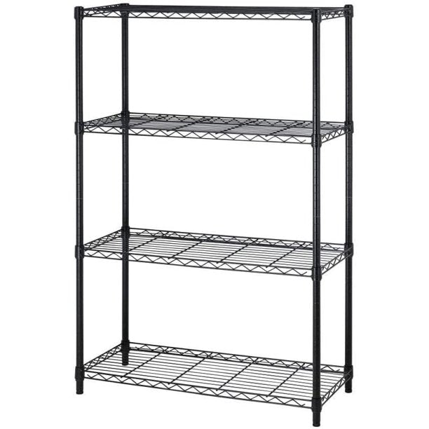  4 Tier Shelving Unit NSF Wire Shelf Metal Large Storage Shelves  Heavy Duty Height Adjustable Commercial Grade Steel Utility Layer Shelf Rack  Organizer 1000 LBS Capacity -14x36x54,Black : Home & Kitchen