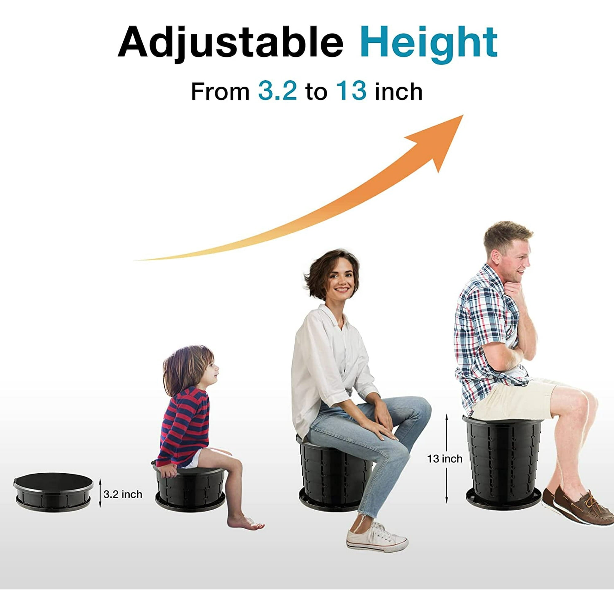 Portable Toilet for Camping, Portable Toilet for Adults, Portable Potty for Adults, Folding Waterproof Porta Potty for Camping, Car, Bucket, Travel, Outdoor, Hiking, Trips, Boat, Beach, Tent