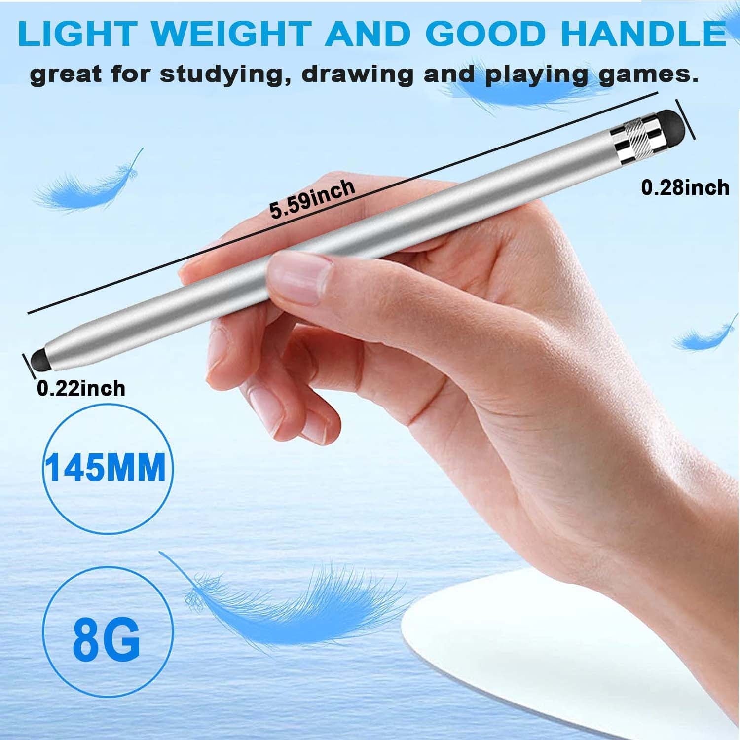 Stylus Pen for ipad,Stylus for Touch Screens, Digiroot 4-Pack Stylus Pens High Sensitivity & Precision Capacitive Stylus with 8 Extra Tips for iPhone