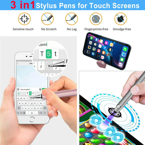 Stylus Pen for iPad, 3 in 1 High Sensitivity & Precision Capacitive Stylus Pencil for Apple iPad iPhone Tablets Samsung Galaxy All Universal Touch Screen Devices