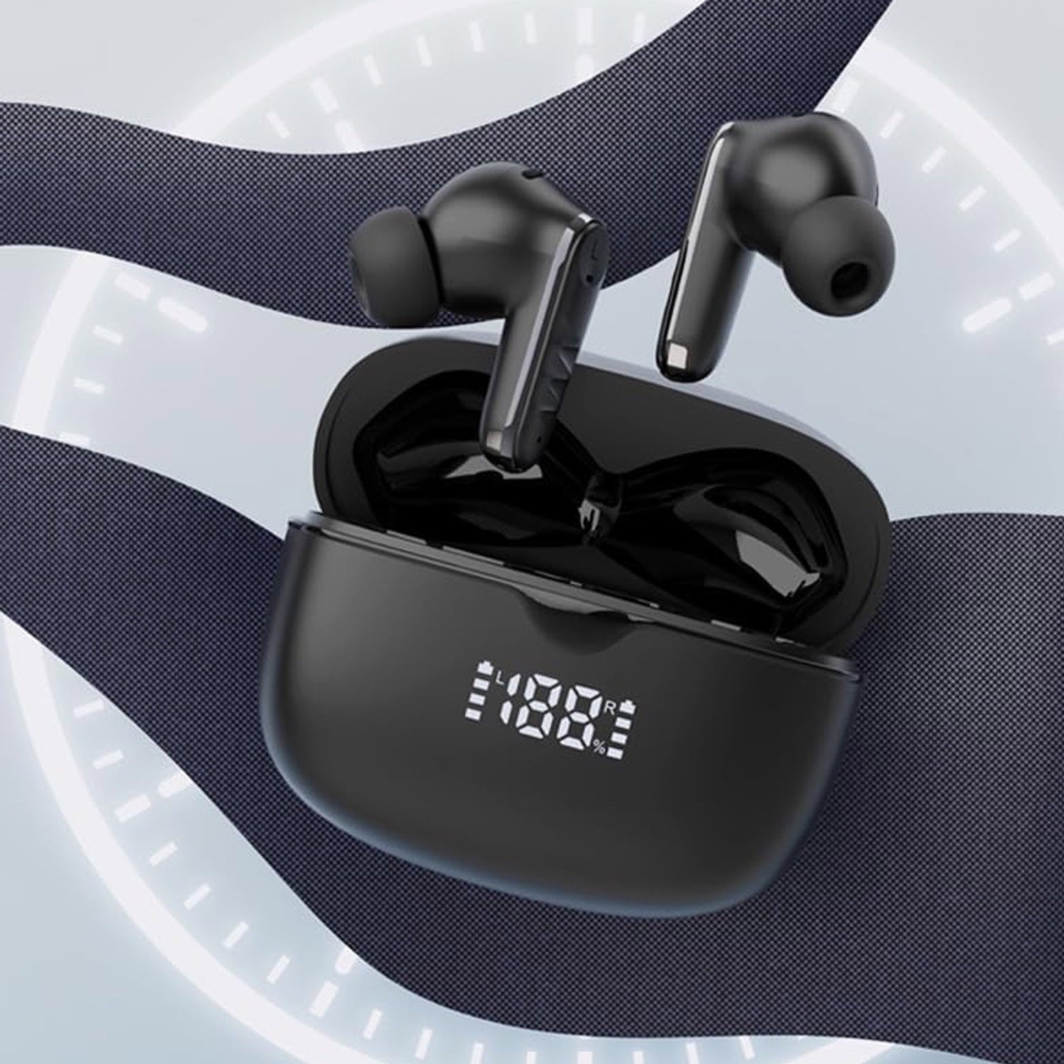 Wireless Earbuds, Bluetooth Headphones 5.3 HiFi Stereo, IPX7 Waterproof Earphones for Android iOS Pad