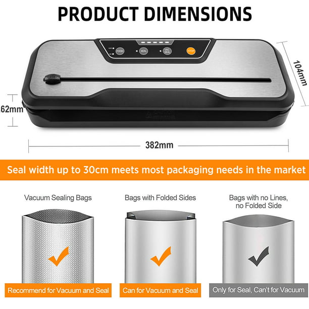 Food Saver Vacuum Sealer Machine with 2 Rolls Food Vacuum Sealer BagsDry 