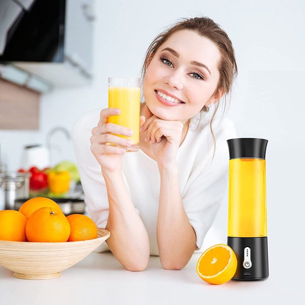 HKEEY Blender，Portable Blender for Shakes and Smoothies 17 Oz Personal Size Blender,Type-C 4000mAh Rechargeable Blender with 500ml Bottle,IPX7 Waterproof Blender (Black)