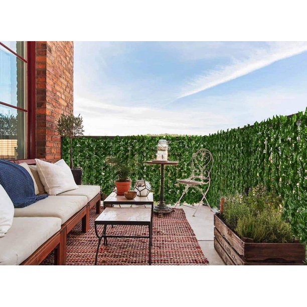 HKEEY Artificial Faux Ivy Privacy Fence Screen, 119.5" x 39" Artificial Hedges Fence and Faux Ivy Vine Leaf Decoration for Outdoor Decor, Indoor Decor, Party, Wedding Decor.