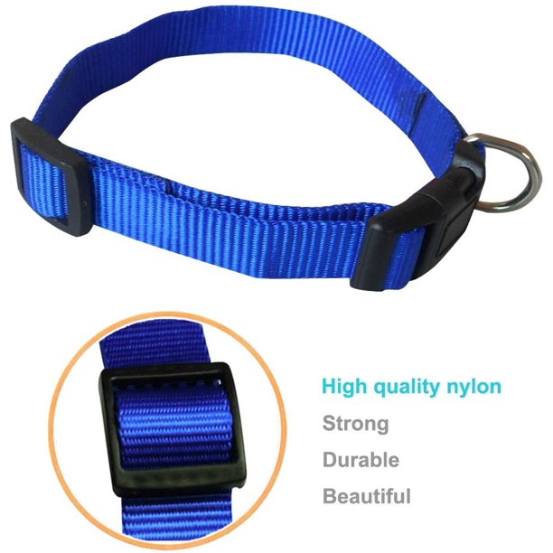 HKEEY Adjustable Nylon Dog Collar Classic Solid Colors for Medium Sized Dogs Neck 12.5-19.6 inch