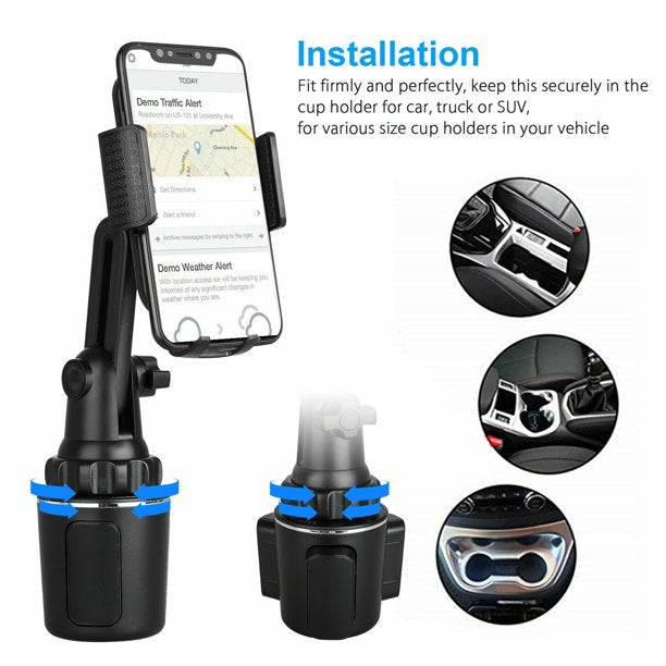 Musment Car Phone Holder Mount, Phone Mount for Car Universal 360 Adjustable Phone Holder , Car Cup Holder for All Smartphones