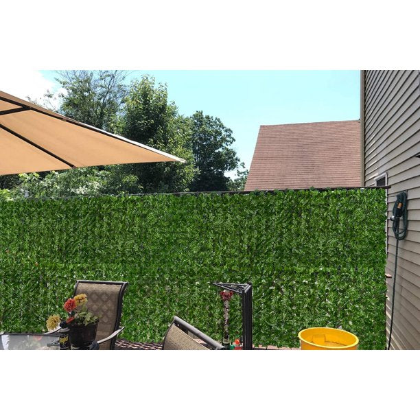 HKEEY Artificial Faux Ivy Privacy Fence Screen, 119.5" x 39" Artificial Hedges Fence and Faux Ivy Vine Leaf Decoration for Outdoor Decor, Indoor Decor, Party, Wedding Decor.