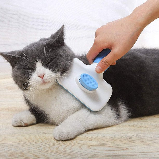 Musment Self Cleaning Slicker Brush, Dog & Cat Brush, Removes Loose Hair & Tangles
