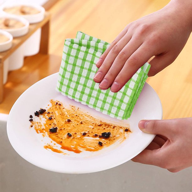 Musment Kitchen Dish Towels, 16 Inch x 25 Inch Bulk Cotton Kitchen Towels and Dishcloths Set, 12 Pack Dish Cloths for Washing Dishes Dish Rags for Drying Dishes Kitchen Wash Clothes and Dish Towels