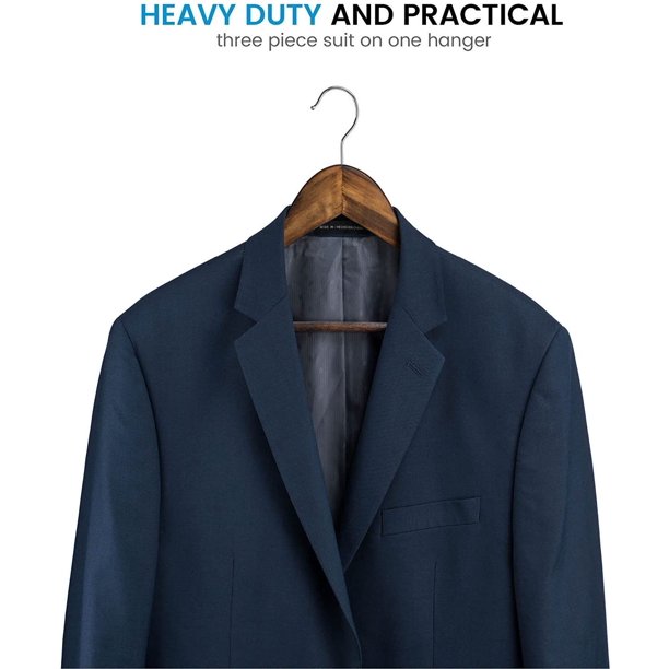 HKEEY High-Grade Wooden Suit Hangers 20 Pack with Non Slip Pants - Smooth Finish Solid Wood Coat Hanger with 360° Swivel Hook and Precisely Cut Notches for Camisole, Jacket, Pant, Dress Clothes Hangers