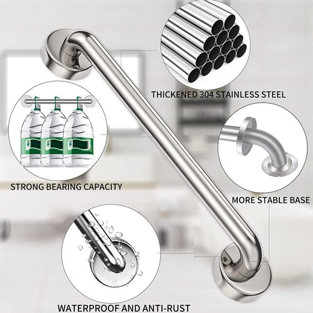HKEEY Shower Grab Bar, 2 Pack Thickened Stainless Steel Bathroom Grab Bar, Shower and Bath Safety Handle, Shower Grab Bars Senior for Bathroom(12 Inch)