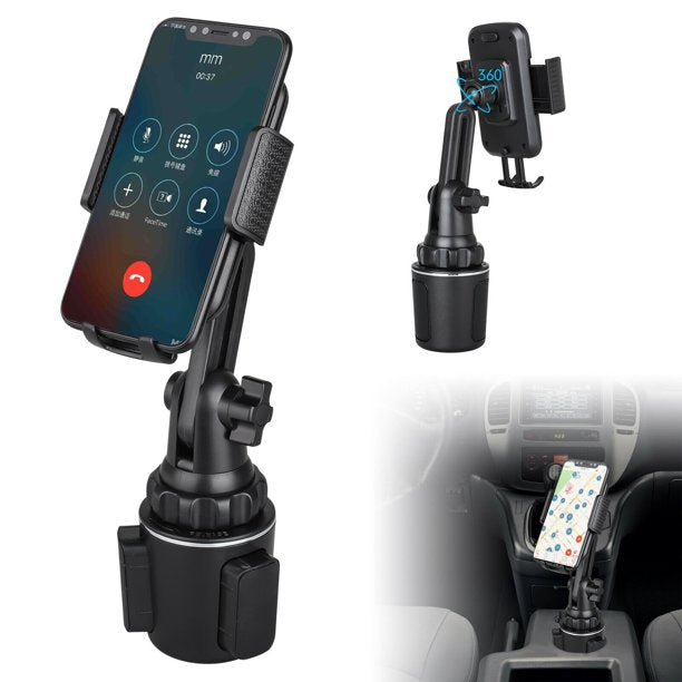 Musment Car Phone Holder Mount, Phone Mount for Car Universal 360 Adjustable Phone Holder , Car Cup Holder for All Smartphones