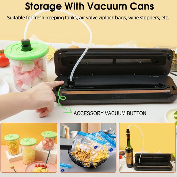 Food Vacuum Sealer Machine with 2 Rolls Food Vacuum Sealer Bags