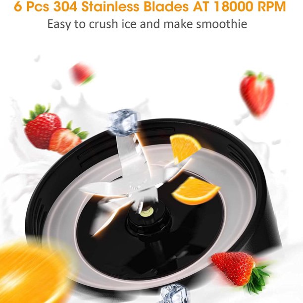 HKEEY Blender，Portable Blender for Shakes and Smoothies 17 Oz Personal Size Blender,Type-C 4000mAh Rechargeable Blender with 500ml Bottle,IPX7 Waterproof Blender (Black)