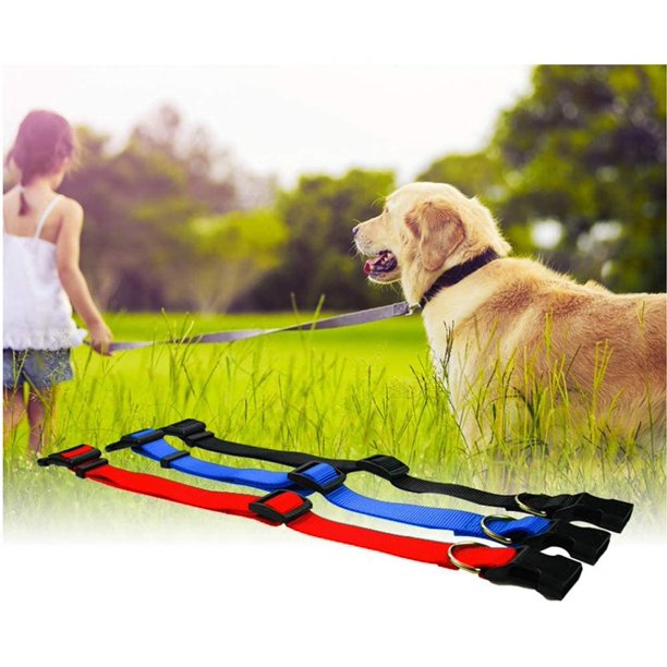 HKEEY Adjustable Nylon Dog Collar Classic Solid Colors for Medium Sized Dogs Neck 12.5-19.6 inch