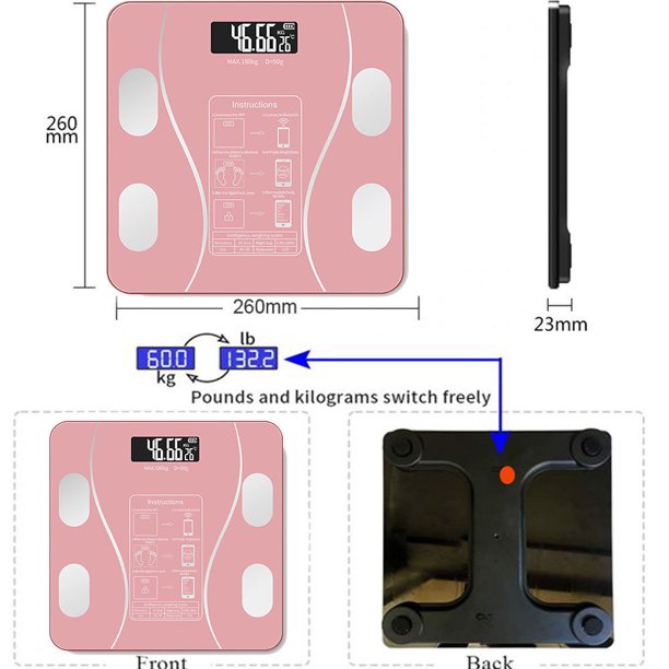 HKEEY Smart Weight Scale , Body Fat Scale, Bluetooth Smart Body Weight Scale, Wireless Digital Bathroom Scale with Smartphone App