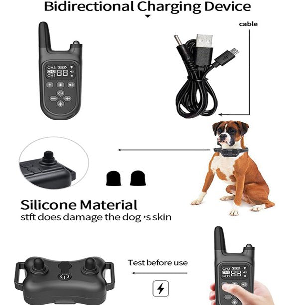 Musment Dog Training Collar,dog shock collar,dog shock collar with remote for large dogs,Rechargeable, 3 Training Modes, Beep Vibration and Shock, Electric Dog Collar for Small Medium Large Dogs
