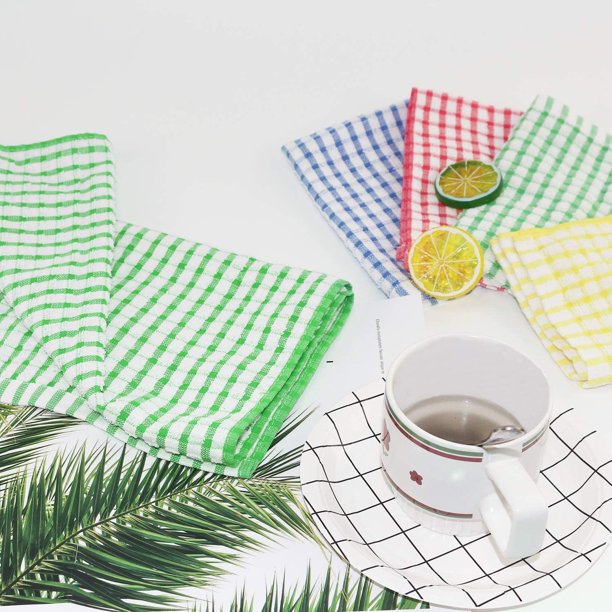 Musment Kitchen Dish Towels, 16 Inch x 25 Inch Bulk Cotton Kitchen Towels and Dishcloths Set, 12 Pack Dish Cloths for Washing Dishes Dish Rags for Drying Dishes Kitchen Wash Clothes and Dish Towels