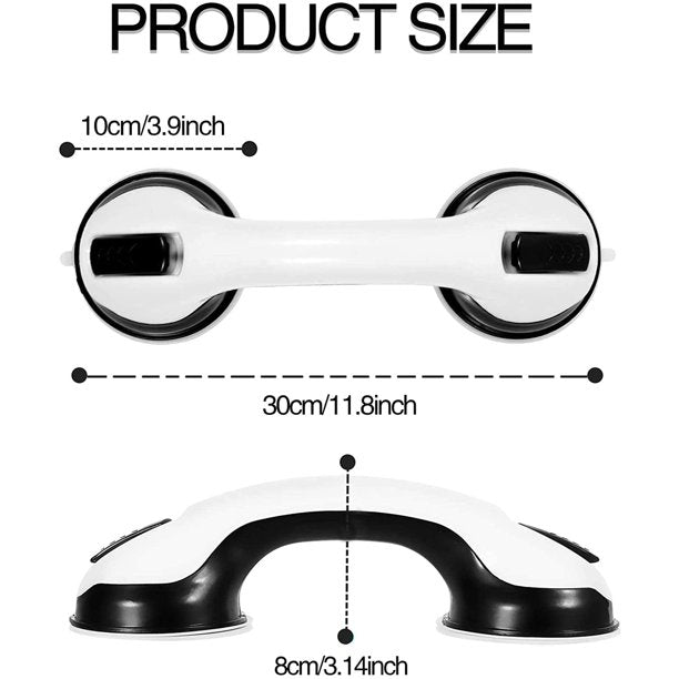 HKEEY Shower Handle 2 Pack 12 inch Grab Bars for Bathroom Shower Handle with Strong Hold Suction Cup Grip Grab in Bathroom Bath Handle Grab Bars for Bathroom Safety Grab Bar