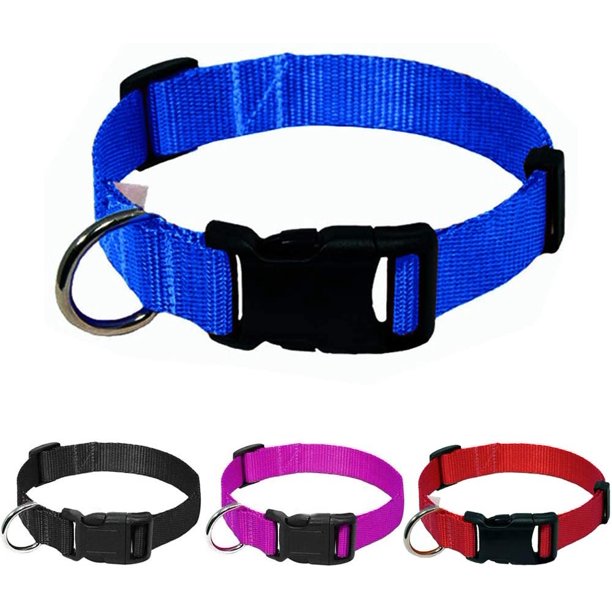 HKEEY Adjustable Nylon Dog Collar Classic Solid Colors for Medium Sized Dogs Neck 12.5-19.6 inch