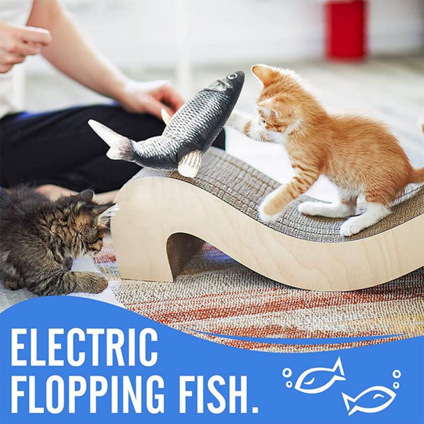 HKEEY Floppy Fish Cat Toy,Upgraded for Cat Toys for Indoor Cats,Interactive Cat Toys for Cat Exercise,Wiggle Fish Catnip Toys
