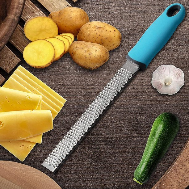 Citrus Lemon Zester & Cheese Grater - Parmesan Cheese, Lemon, Ginger, Garlic, Nutmeg, Chocolate, Vegetables, Fruits - Razor-Sharp Stainless Steel Blade with Protect Cover - Dishwasher Safe